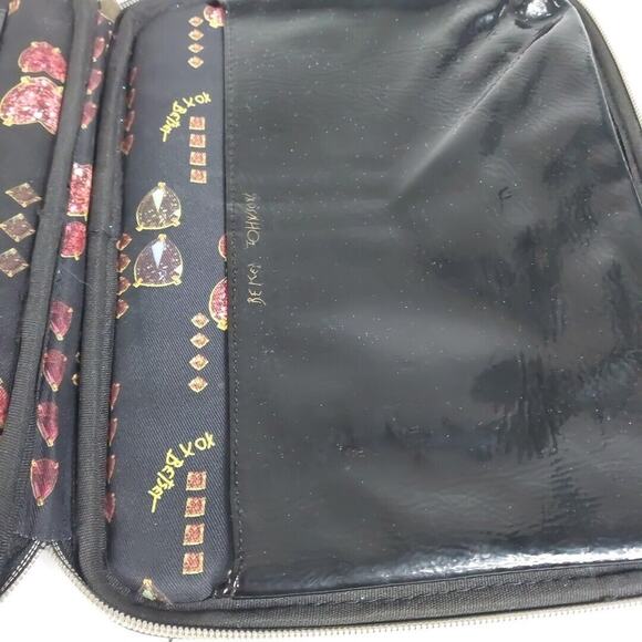 Betsey Johnson Gold Glitter Tablet Sleeve Case Bag Notebook - Picture 4 of 11